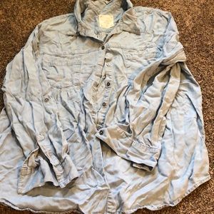 Light blue button down tunic